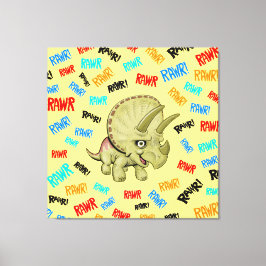 Triceratops sagt: "Rawr!" Acryldruck Leinwanddruck