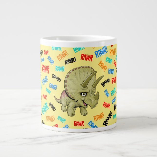 Triceratops sagt: "Rawr!" Jumbo-Tasse (Vorderseite)
