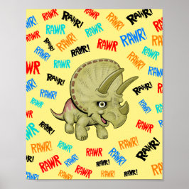 Triceratops sagt: "Rawr!" Poster