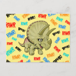 Triceratops sagt: "Rawr!" Postkarte