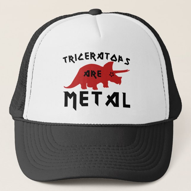Triceratops sind Metall Truckerkappe (Vorderseite)
