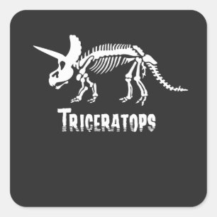 Triceratops Skeleton Dinosaur Fossil Quadratischer Aufkleber