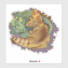 Triceratops Snuggles Aufkleber