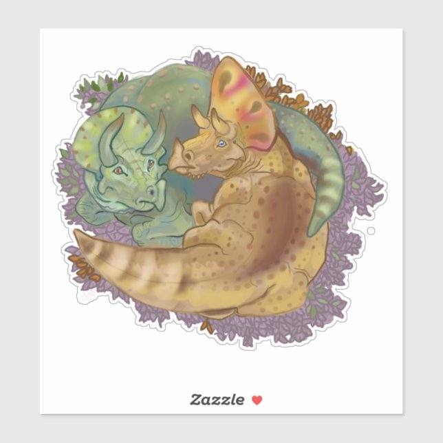 Triceratops Snuggles Aufkleber (Blatt)