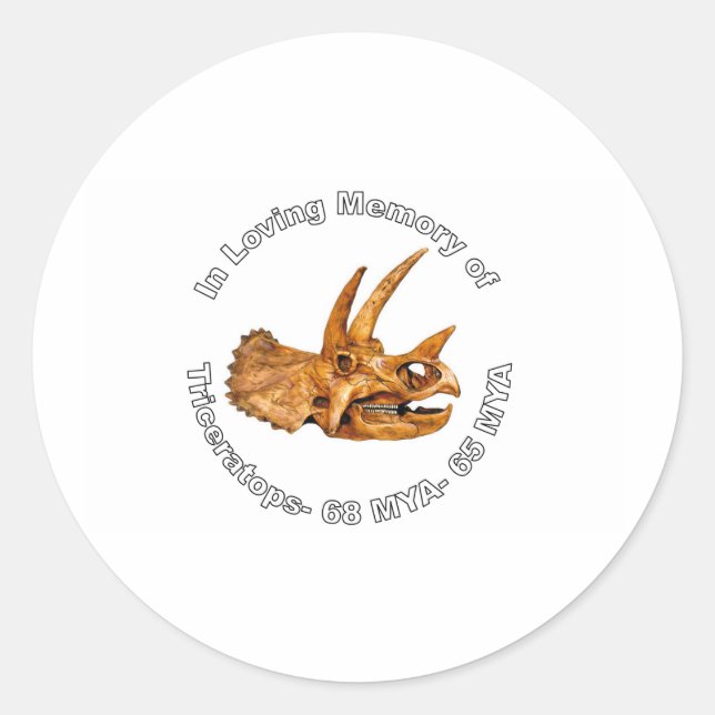 Triceratops-Speicher Runder Aufkleber (Vorderseite)