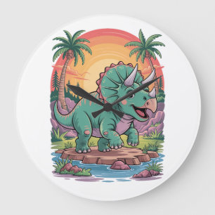 Triceratops triumphiert große wanduhr