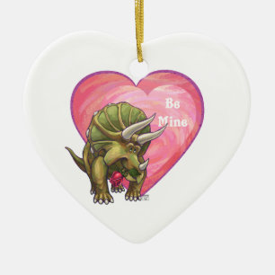 Triceratops Valentinstag Keramik Ornament