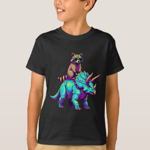 Triceratops Waschbär Dinosaurier Chaos T-Shirt