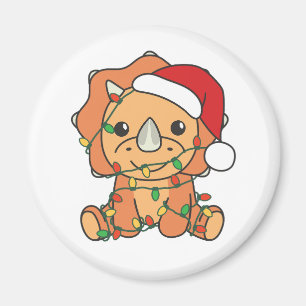 Triceratops Weihnachts Winter Tiere Holiday Dinos Magnet
