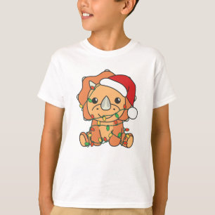 Triceratops Weihnachts Winter Tiere Holiday Dinos T-Shirt