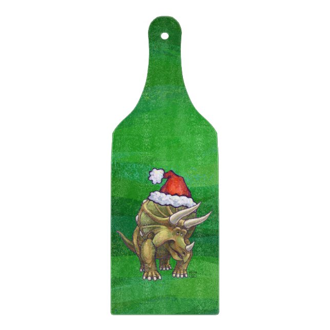 Tricerops Christmas Green Schneidebrett (Vorderseite)