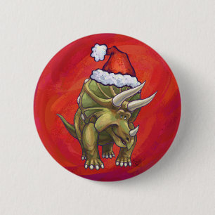 Tricerops Weihnachten auf Rot Button