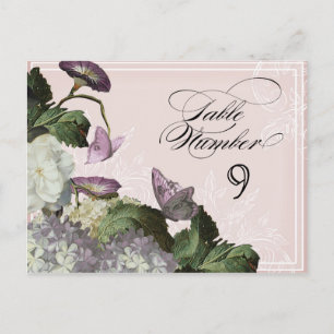 Trichterwinden-Hortensie -  Tischsitznummern Postkarte