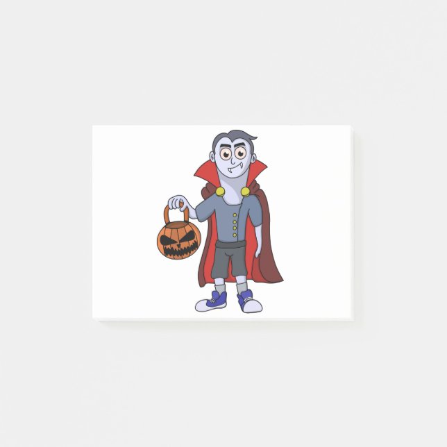Trick and Leckerei a Vampire on Halloween Post-it Klebezettel (Vorderseite)