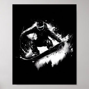 Trick Jump Nose Grab Snowboarding Poster