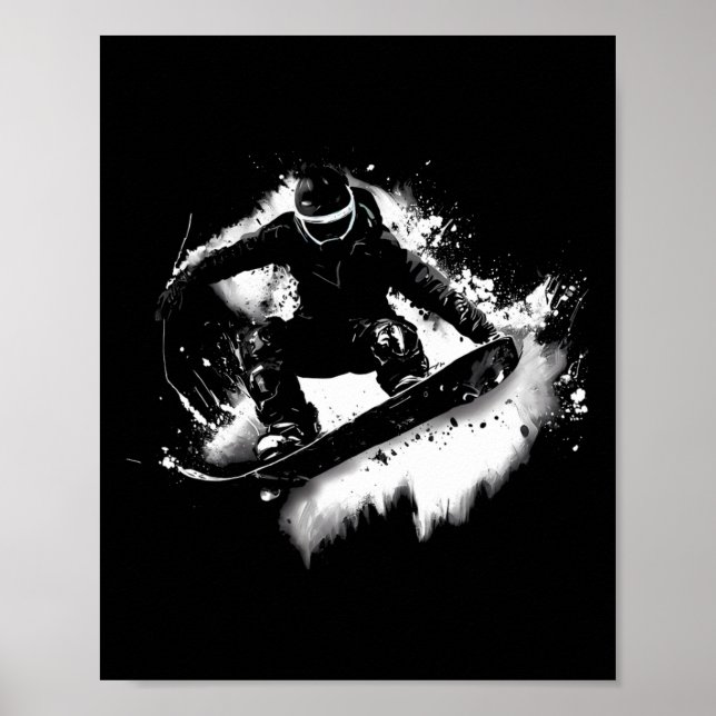 Trick Jump Nose Grab Snowboarding Poster (Vorne)