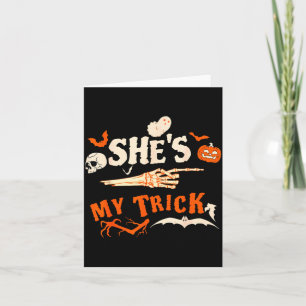 Trick Lustiger Skelett Halloween passende Paare Karte