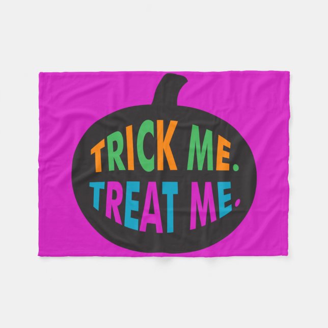 Trick Me Leckerei Me, Halloween Multi-Color Fleecedecke (Vorderseite (Horizontal))