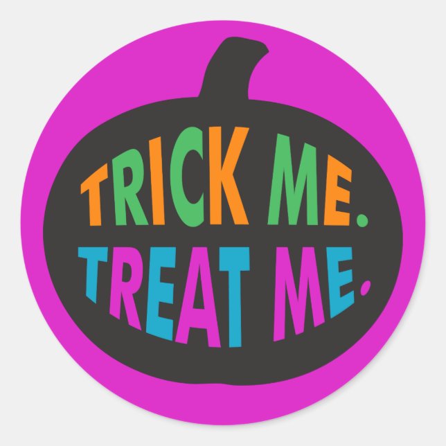 Trick Me Leckerei Me, Halloween Multi-Color Runder Aufkleber (Vorderseite)
