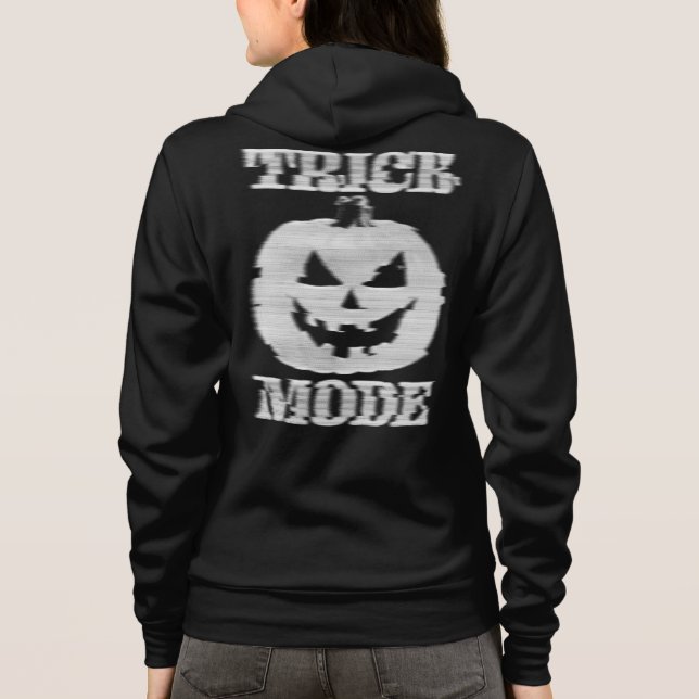 Trick Mode Glitchy Pumpkin Front & Back Hoodie (Rückseite)