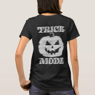 Trick Mode Glitchy Pumpkin Front & Back T-Shirt