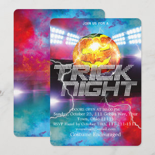Trick Night Halloween Disco-Kugel Kürbis Einladung