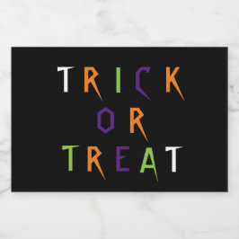 Trick oder behandeln bunte lustige Typografie Hall Lebensmitteletikett