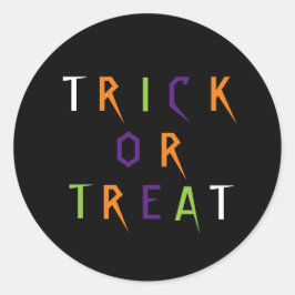 Trick oder behandeln bunte lustige Typografie Hall Runder Aufkleber