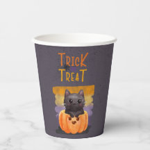 Trick oder behandeln Cat Paper Cups