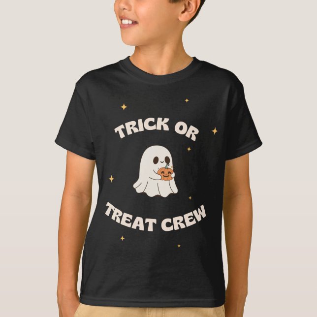 Trick oder behandeln Crew Kinder T - Shirt (Vorderseite)