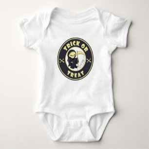 Trick oder behandeln Grim Sensenmann Starbucks Log Baby Strampler