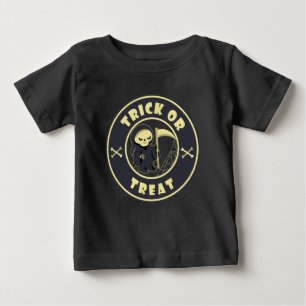 Trick oder behandeln Grim Sensenmann Starbucks Log Baby T-shirt