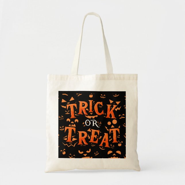 Trick oder behandeln Halloween Budget Shopping Bag Tragetasche (Vorne)