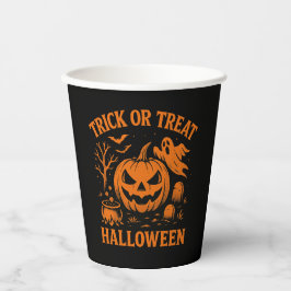 Trick oder behandeln Halloween-Papieraufnahmen Pappbecher