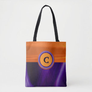Trick oder behandeln Lila und Orange Monogramm