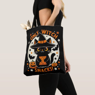 Trick oder behandeln niedliche Katze mit Tote Tasc