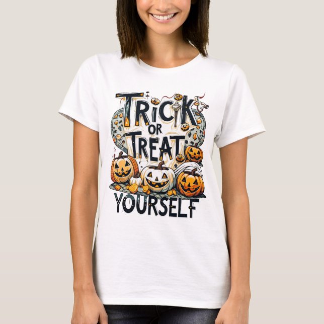 Trick oder Behandeln Sie sich selbst - Halloween T-Shirt (Vorderseite)