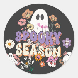 Trick oder behandeln Spooky Niedlich Ghost Hallowe Runder Aufkleber