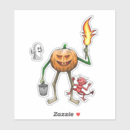 Trick oder Behandlung Halloween-Kürbiss Aufkleber