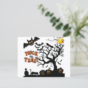 Trick oder Behandlung, Halloween-Nacht Postkarte