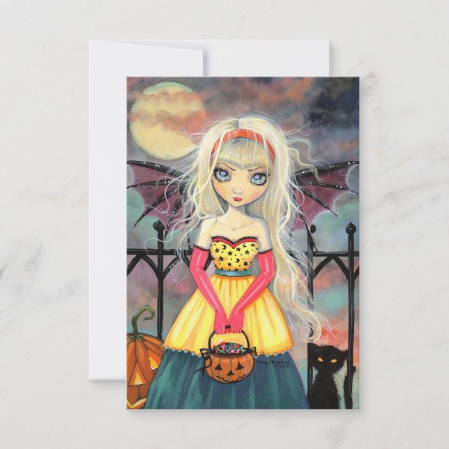 Trick oder Behandlung Halloween-Postkarte Karte (Vorderseite)