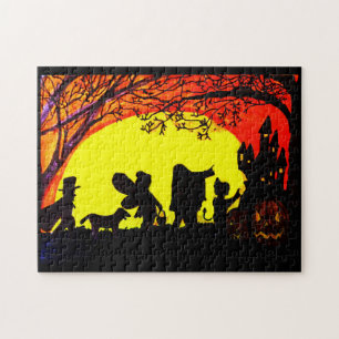 TRICK ODER BEHANDLUNG IM HALLOWEN NIGHT-Puzzle Puzzle