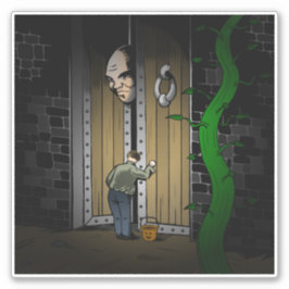 Trick oder Behandlung mit Jack Aufkleber