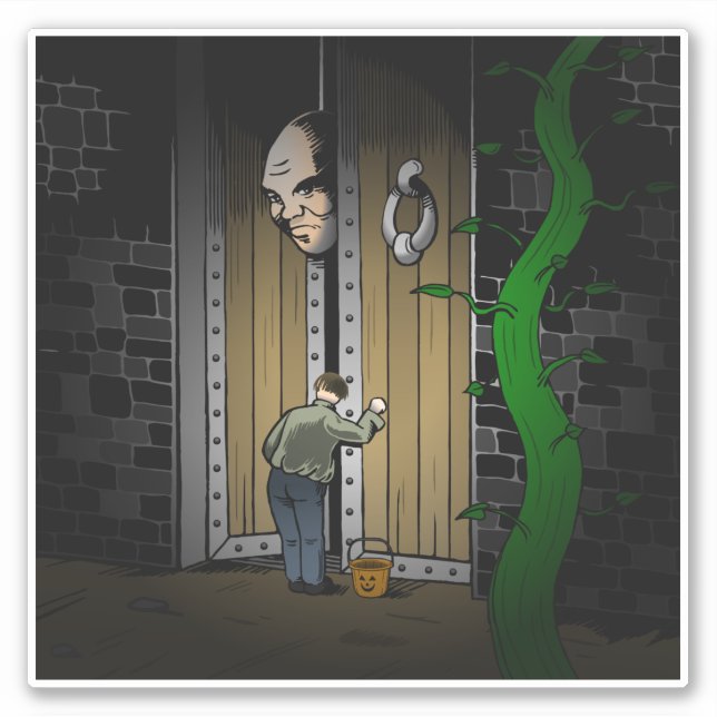 Trick oder Behandlung mit Jack Aufkleber (Vorderseite)