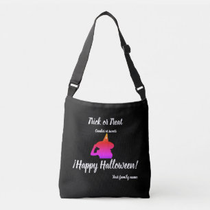 Trick oder Behandlung, Name, halloween personalisi Tragetaschen Mit Langen Trägern