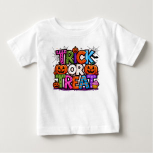 TRICK ODER BEHANDLUNG Niedliches Halloween-Bash- Baby T-shirt