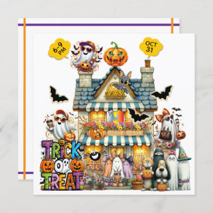 Trick oder Behandlung oder TRUNK oder Leckerei Einladung