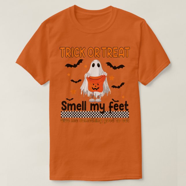 Trick oder Behandlung riechen mir, was gut zu tun T-Shirt (Design vorne)