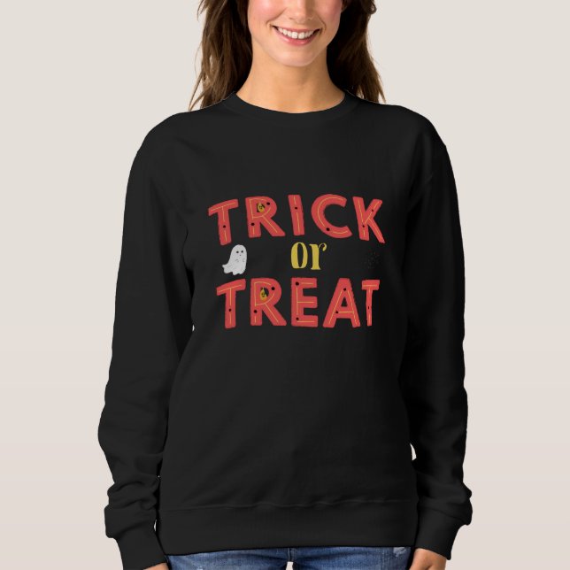Trick oder Behandlung schwarzer Frauen Sweatshirt (Vorderseite)