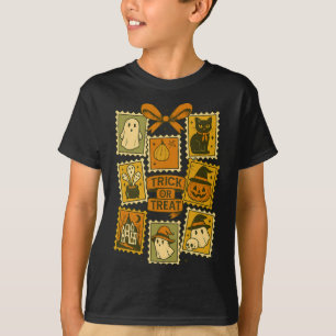 Trick oder Behandlung Vintagen Halloween Retro Pos T-Shirt